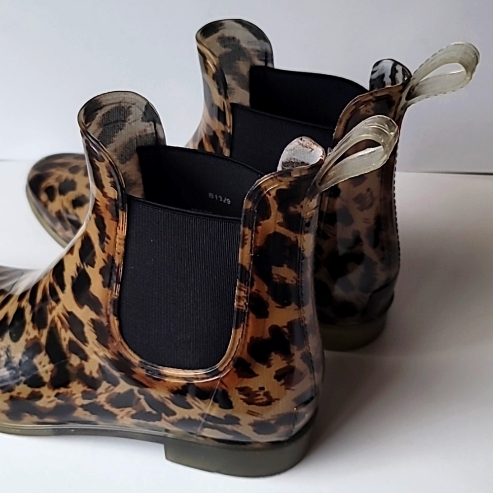 J. Crew Chelsea 🐆 Leopard Rain Boots, size 9 - Picture 12 of 12